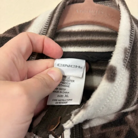 CINCH women’s full zip fleece jacket XL southwestern brown cream Aztec - Picture 4 of 8